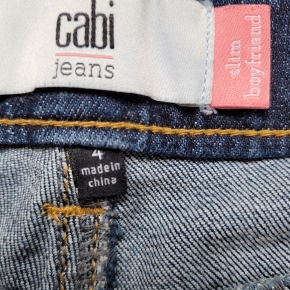 CAbi 5695 Distressed Patch Slim Boyfriend Jeans - Picture 6 of 9